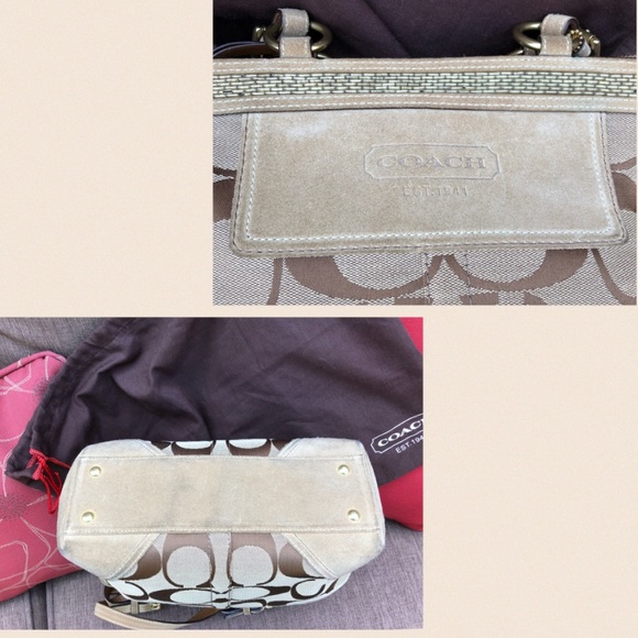 Coach Beaded Suede Tote - Picture 3 of 5